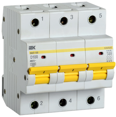 Miniature circuit breaker VA47-150 3P 100A 15kA D IEK