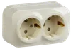 RSSh22-3-XK Double socket with grounding contact with protective shutter 16A open installation GLORY (cream) IEK0