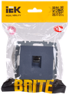 BRITE Розетка компьютерная RJ45 кат.5E РК10-БрМ маренго IEK1