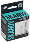 SKANDY Выключатель 2-клавишный с индикацией для отелей 10А SK-V16W арктический белый IEK1