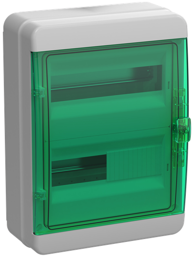 TEKFOR Корпус пластиковый КМПн-24 IP65 зеленая прозрачная дверь IEK