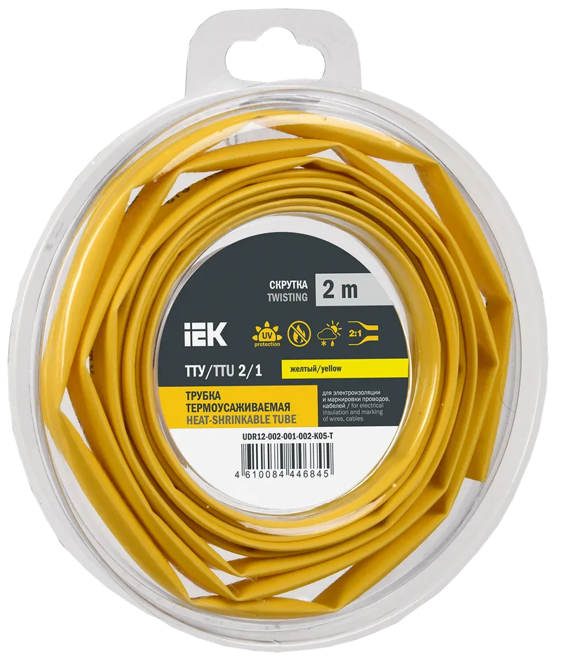 TTU ng-LS 2/1 heat shrink tubing yellow (2m/pack) IEK