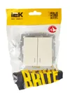 BRITE Double-button switch with LED indicator 10A VCP10-2-1-BrKr beige IEK5