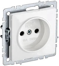 BRITE 1-gang socket without earthing with protective shutters 10A RSsh10-2-BrB white IEK