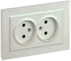 BRITE 2-gang socket without earthing without protective shutters 10A, complete RS12-2-BrZh pearl IEK0