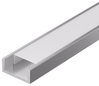 Профиль алюминиевый для светодиодной ленты 1607 накладной прямоугольный 2м с комплектом аксессуаров (опал) IEK