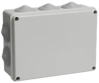 Коробка распаячная КМ41243 для открытой проводки 190х140х70мм IP44 10 гермовводов серая IEK