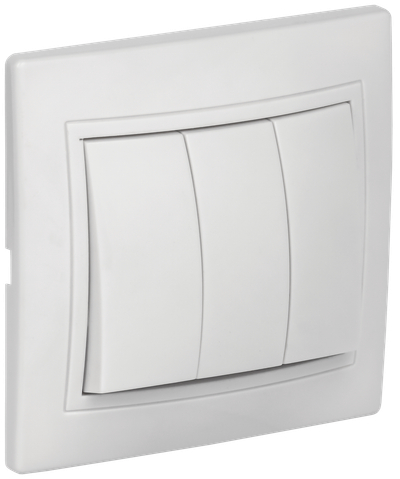 KVARTA Выключатель 3-клавишный 10А ВС10-3-0-КБ белый GENERICA