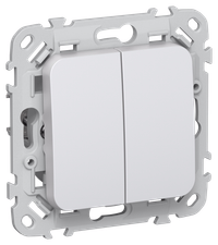 FLITE Выключатель 2-клавишный кнопочный 10А ВС12-2-0-ФлЖ жемчуг IEK