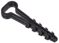 Дюбель-хомут 10х5мм для плоского кабеля нейлон черный (100шт/упак) GENERICA