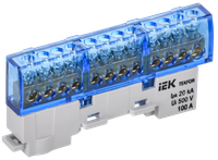 TEKFOR Шина N "ноль" изолированная на универсальном держателе 6х9-12-С IEK