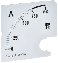 Replaceable scale for ammeter E47 750/5A accuracy class 1.5 96x96mm IEK