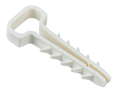 Дюбель-хомут 6х14мм для плоского кабеля нейлон белый (25шт/упак) IEK