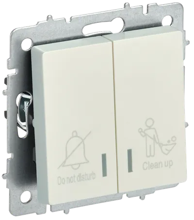 BRITE 2-gang switch with indication for hotels 10А ВС10-2-9-BrZh pearl IEK