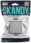 SKANDY Выключатель 1-клавишный кнопочный 10А SK-V14N металл никель IEK1