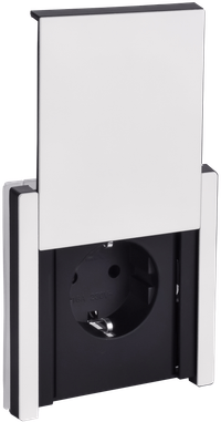 FORTE&PIANO Розетка 1-местная с заземлением с защитными шторками и крышкой винтовое крепление 16А IP44 FP221M металл белый IEK
