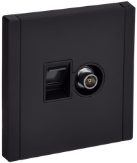 FORTE&PIANO Розетка двойная TV+RJ45 кат.5E FP136M металл черный IEK
