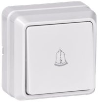 OKTAVA Выключатель 1-клавишный кнопочный для открытой установки 10А ВСк20-1-0-ОБ белый GENERICA