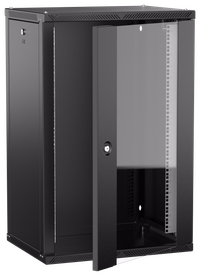 ITK LINEA W Шкаф настенный 18U 600х450мм дверь стекло черный 2.0