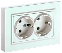 BRITE Double socket with ground with shutters 16A with frame PCsh12-3-BrP pearl IEK