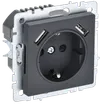 BRITE Socket outlet 1-gang with earthing with protective shutters 16A with USB A+A 5V 3.1A RYush10-2-BrG graphite IEK0
