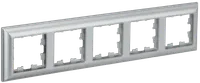 BRITE Frame 5-gang RU-5-Br aluminium/aluminum IEK