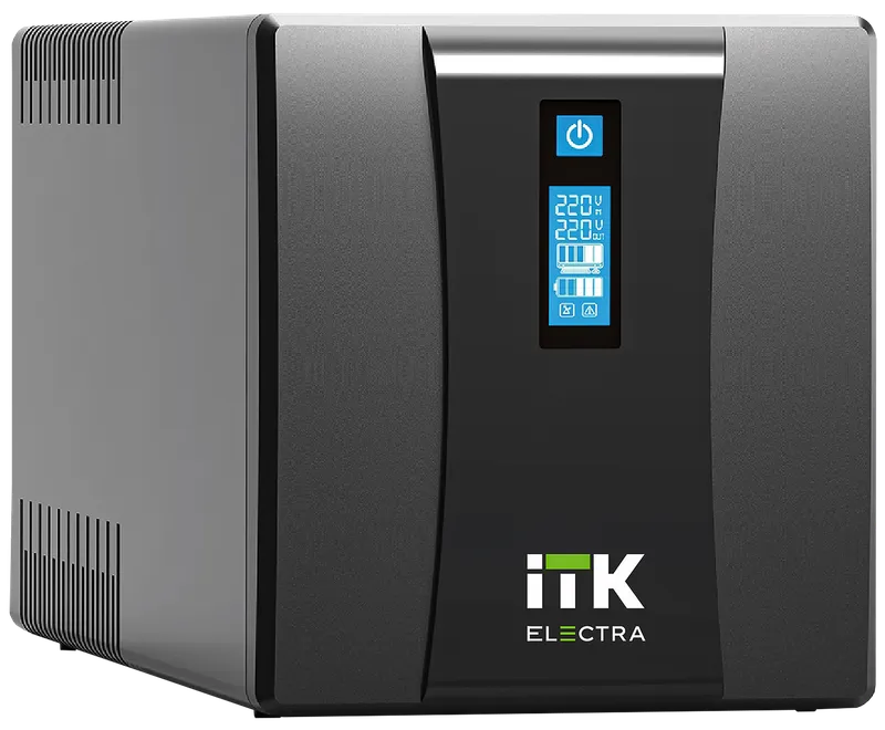 ITK ELECTRA ET ИБП Линейно-интерактивный 1000ВА/600Вт однофазный с LCD дисплеем с АКБ 2х7AH USB порт