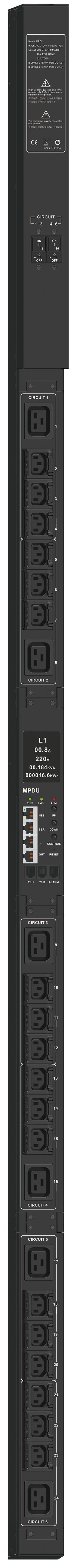 ITK ADMIN PDU с мониторингом PV1212 1Ф 32А 18С13 6С19 кабель 3м IEC60309