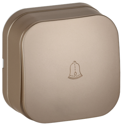 GLORY Выключатель 1-клавишный для открытой установки самовозвратный 10А ВСс20-1-0-ХШм шампань матовый IEK