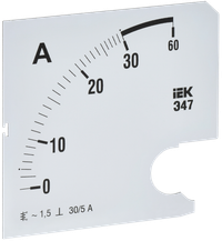 Шкала сменная для амперметра Э47 30/5А класс точности 1,5 96х96мм IEK