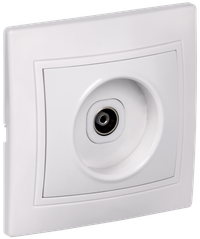 KVARTA Розетка 1-местная TV РТВ10-КБ белый GENERICA