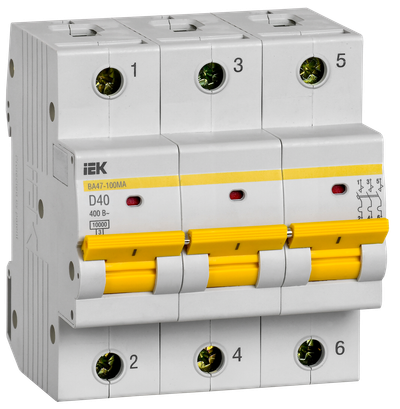 Выключатель автоматический ВА47-100МА без теплового расцепителя 3P 40А 10кА D IEK