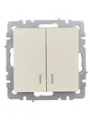 BRITE Double-button switch with LED indicator 10A VCP10-2-1-BrKr beige IEK1