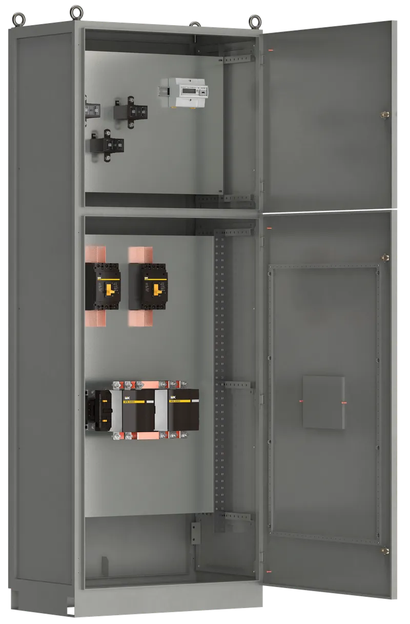 Панель вводная ВРУ-8504 МУ 3ВА-8-16-0-30 выключатели автоматические 3Р 2х160А контактор реверсивный 1х185А и учет IEK