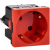 Roset 45 -grade with grounding contact with a protective curtain and a shameful clamp (2 modules) red IEK0
