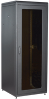 ITK LINEA N Шкаф сетевой 19" 47U 800х800мм стеклянная передняя дверь задняя металлическая черный0