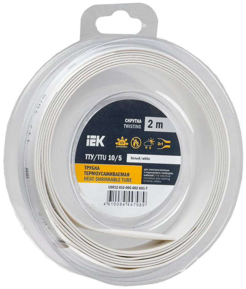 Heat shrink tubing TTU ng-LS 10/5 white (2m/pack) IEK