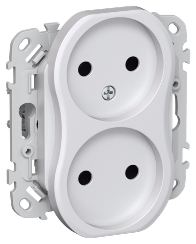 FLITE 2-gang socket without grounding without protective shutters screwless fastening 10A RS02-1-FLZh pearl IEK