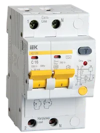 KARAT Дифференциальный автомат АД12M 2P C16 30мА тип A IEK