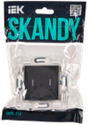 SKANDY Выключатель 2-клавишный проходной с индикацией 10А SK-V10T титан IEK1