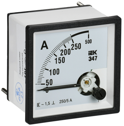 Амперметр Э47 250/5А класс точности 1,5 72х72мм IEK