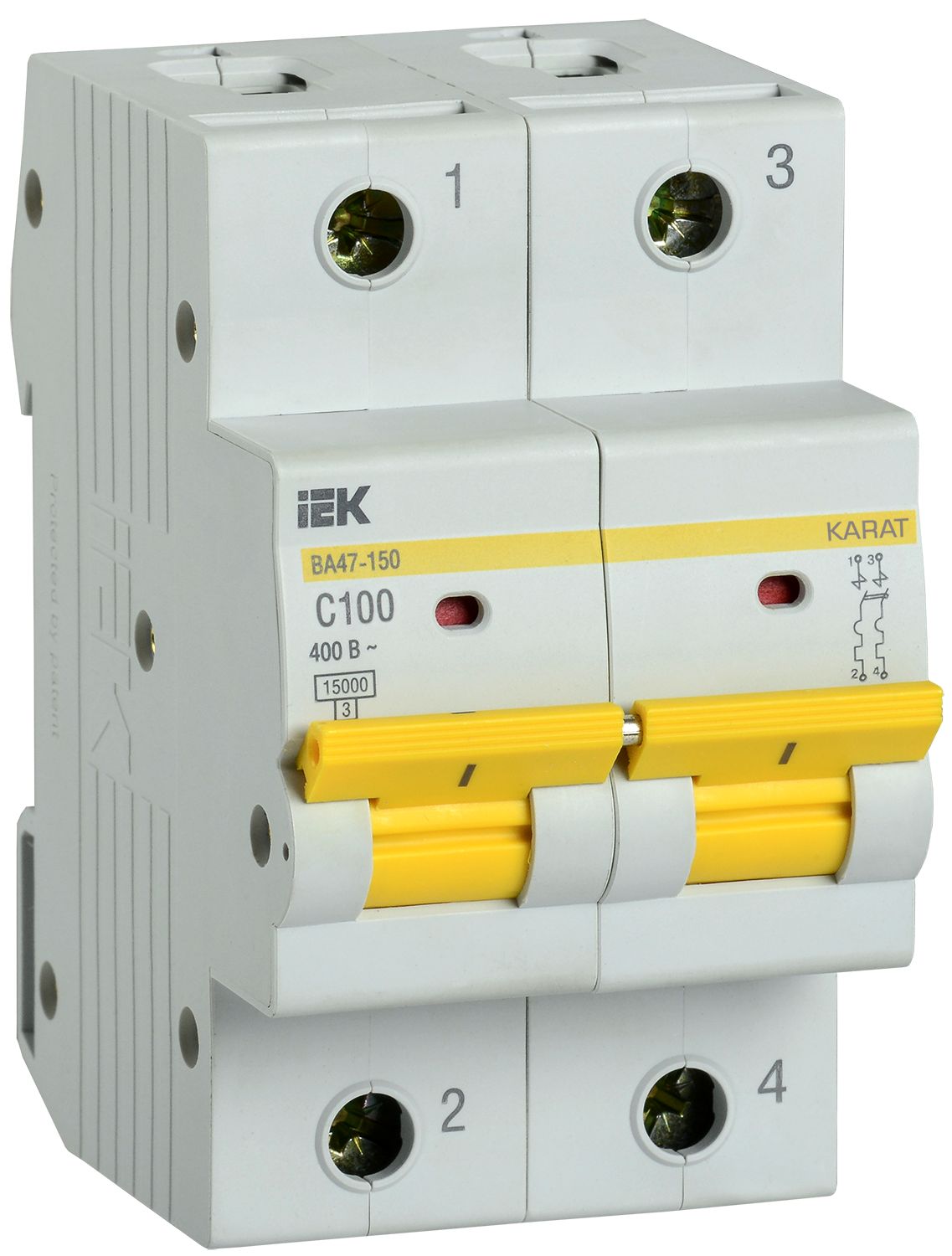 KARAT Автоматический выключатель ВА47-150 2P C 100А 15кА IEK (MVA50-2-100-C)