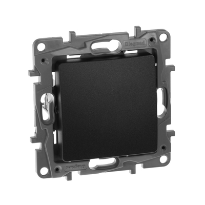 ETIKA Переключатель 1-клавишный схема 6 10АХ безвинтовые зажимы антрацит