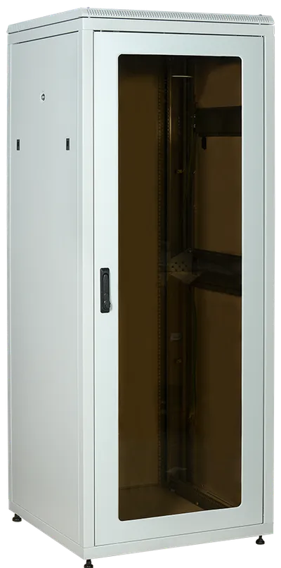 ITK LINEA N Шкаф сетевой 19" 38U 800х800мм стеклянная передняя дверь задняя металлическая серый