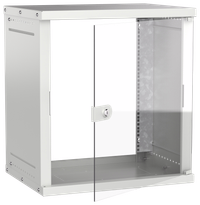 Шкаф настенный 19" 12U 600х450мм стеклянная дверь серый GENERICA