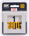 BRITE Рамка 1 -местная РУ-1-2-БрВа стекло ванильный IEK1