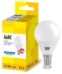 LED bulb ALFA G45 ball 10W 230V 4000K E14 IEK