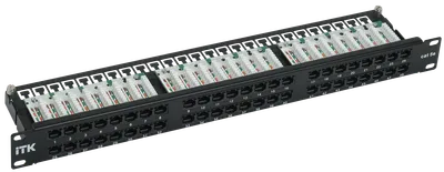 ITK 1U патч-панель кат.5E UTP 48 портов (Dual IDC) высокой плотности