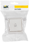 OKTAVA Выключатель 1-клавишный кнопочный для открытой установки 10А ВСк20-1-0-ОКм кремовый IEK1
