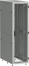 ITK LINEA S Шкаф серверный 19" 42U 600х1000мм передняя дверь двухстворчатая перфорированная задняя дверь перфорированная серый RAL 70350